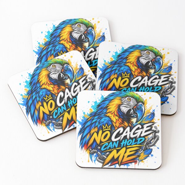 Item preview, No Cage Can Hold Me – Colorful Macaw Street Art designed and sold by SidneiSampaioStudio.