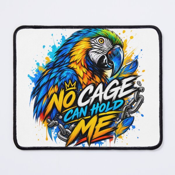 Item preview, No Cage Can Hold Me – Colorful Macaw Street Art designed and sold by SidneiSampaioStudio.