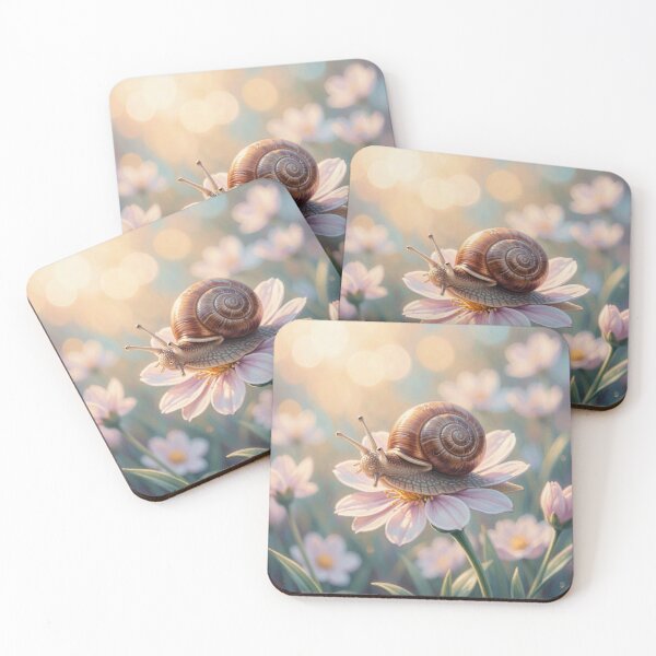 Item preview, Delicate Snail on Pink Blossom in Soft Pastel Dreamlight designed and sold by FotoworldEdel.
