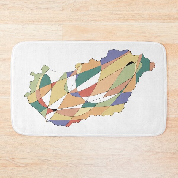 Item preview, Blue & Beige Shard Hungary Map - Colourful Counties Line Art designed and sold by iampaulmorris.