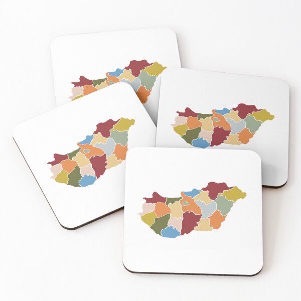 Item preview, Red & Yellow Hungary Map - Colourful Counties Line Art designed and sold by iampaulmorris.
