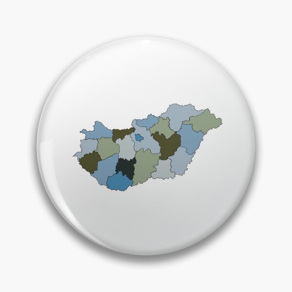 Item preview, Olive & Teal Counties Hungary Map - Colourful Counties Line Art designed and sold by iampaulmorris.