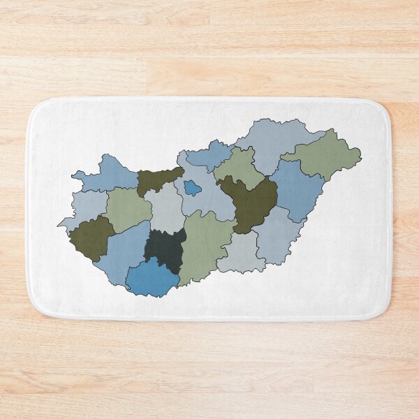 Item preview, Olive & Teal Counties Hungary Map - Colourful Counties Line Art designed and sold by iampaulmorris.