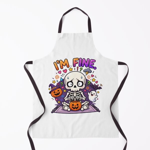 Item preview, I'm Fine Halloween Skeleton Funny Spooky Pumpkin Ghost Costume designed and sold by MrDev.