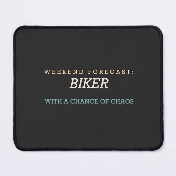 Item preview, Weekend Forecast: Biker With A Chance Of Chaos - Motorcycle designed and sold by RetroThreadWorks.