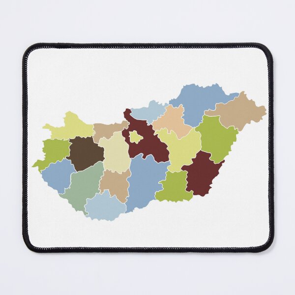 Item preview, Pink & Purple Counties Hungary Map - Colourful Counties Line Art designed and sold by iampaulmorris.