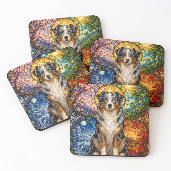 Item preview, The Four Seasons Australian Shepherd – Azure and Amber Eyes designed and sold by Pixel Otaku Gallery.
