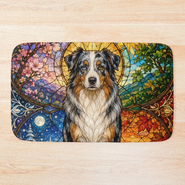 Item preview, The Four Seasons Australian Shepherd – Azure and Amber Eyes designed and sold by Pixel Otaku Gallery.