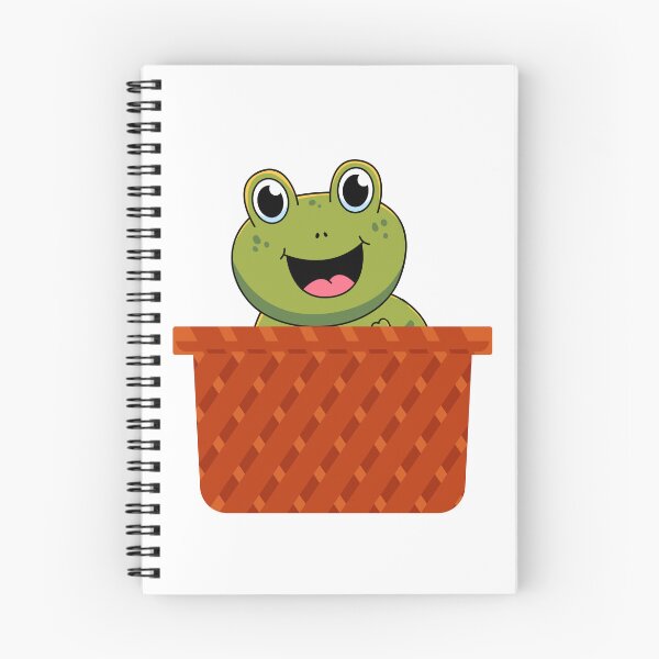 Item preview, Cute Frog in a Wicker Basket Illustration designed and sold by NAMASTHE WORLD.