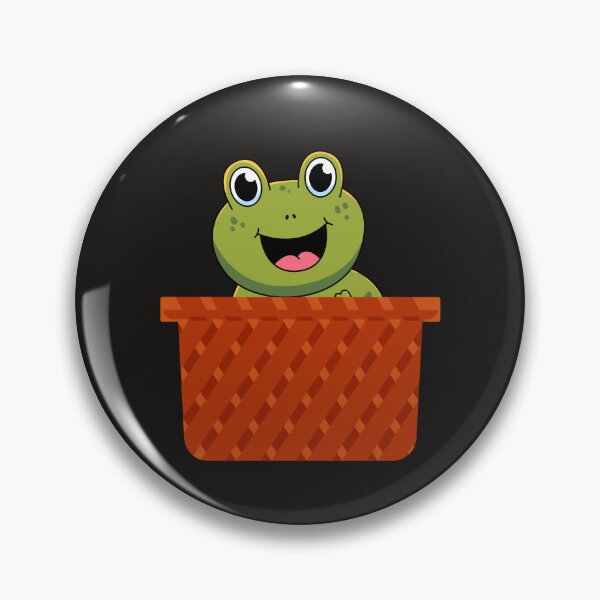 Item preview, Cute Frog in a Wicker Basket Illustration designed and sold by NAMASTHE WORLD.