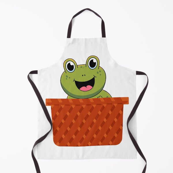 Item preview, Cute Frog in a Wicker Basket Illustration designed and sold by NAMASTHE WORLD.