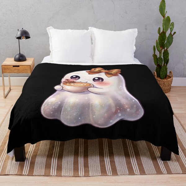 Item preview, Pumpkin Spice Cute Kawaii Ghost Design / Halloween / Cafe / Orange / Ghosts / Foodie / Drinks / T-shirts, mugs, stickers, pillow, socks, blanket poster designed and sold by TeenLake.