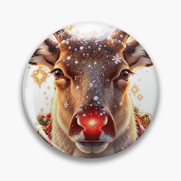 Item preview, Reindeer Glowing Nose - Premium Painterly Christmas Illustration designed and sold by SunnyDesign82.