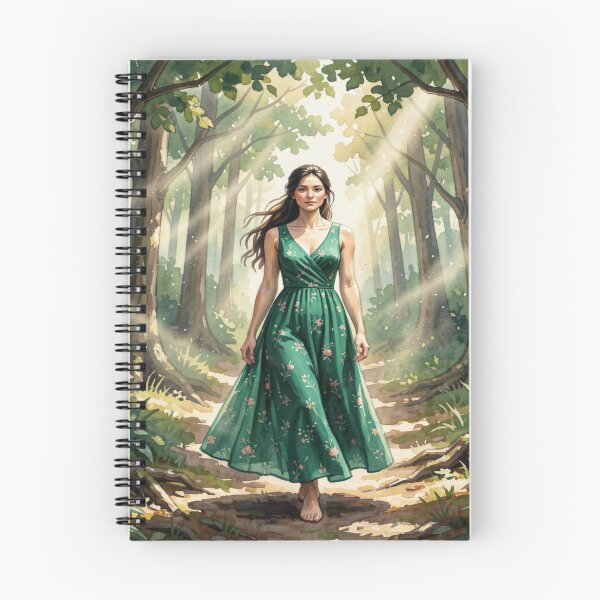 Item preview, Gouache Forest Walk Art with Soft Light and Natural Serenity in a Dreamy Green Atmosphere designed and sold by FotoworldEdel.