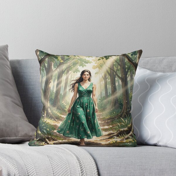 Item preview, Gouache Forest Walk Art with Soft Light and Natural Serenity in a Dreamy Green Atmosphere designed and sold by FotoworldEdel.