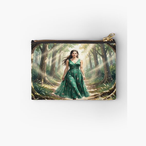 Item preview, Gouache Forest Walk Art with Soft Light and Natural Serenity in a Dreamy Green Atmosphere designed and sold by FotoworldEdel.