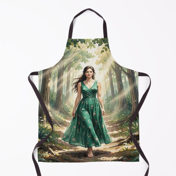 Item preview, Gouache Forest Walk Art with Soft Light and Natural Serenity in a Dreamy Green Atmosphere designed and sold by FotoworldEdel.