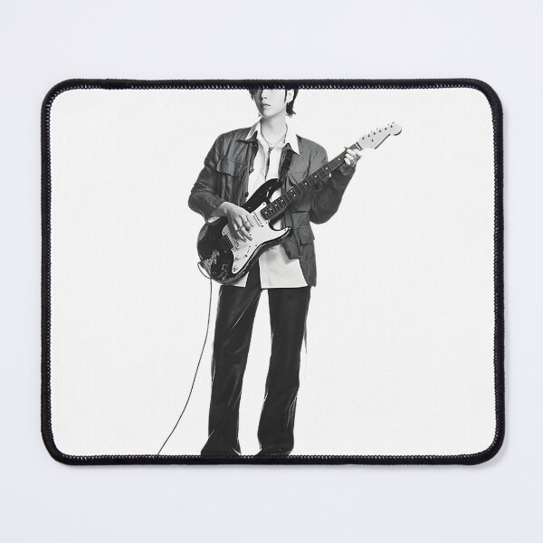 Item preview, BTS SUGA Min Yoongi Black and White Guitar Aesthetic Kpop Art Design designed and sold by OctopusRave.