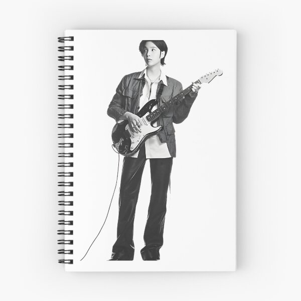 Item preview, BTS SUGA Min Yoongi Black and White Guitar Aesthetic Kpop Art Design designed and sold by OctopusRave.