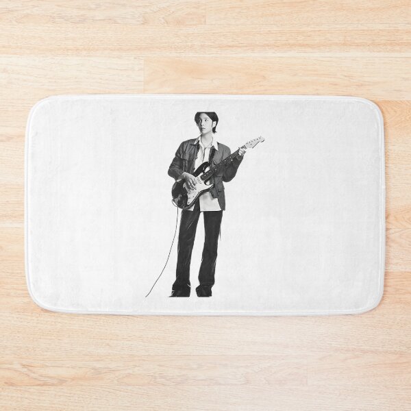 Item preview, BTS SUGA Min Yoongi Black and White Guitar Aesthetic Kpop Art Design designed and sold by OctopusRave.