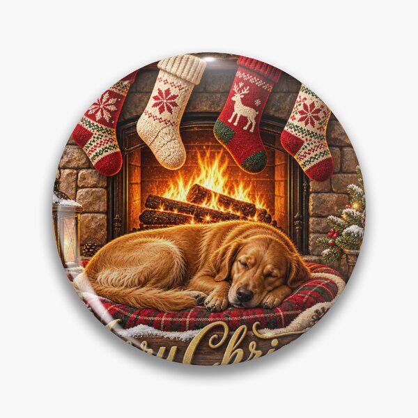 Item preview, Cozy Fireplace Dog - Premium Painterly Christmas Illustration designed and sold by SunnyDesign82.