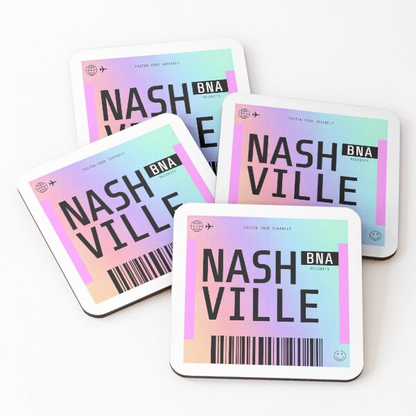 Item preview, Nashville Boarding Pass BNA Rainbow Gradient designed and sold by lukassfr.