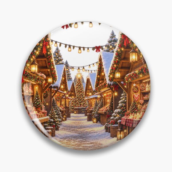 Item preview, Snowy Christmas Market - Premium Painterly Illustration designed and sold by SunnyDesign82.