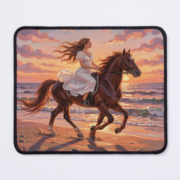 Item preview, Riding into the Sunset – Gouache Horse Art full of freedom, motion and warm beach vibes designed and sold by FotoworldEdel.