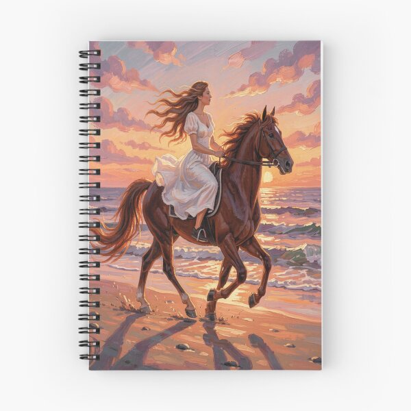 Item preview, Riding into the Sunset – Gouache Horse Art full of freedom, motion and warm beach vibes designed and sold by FotoworldEdel.