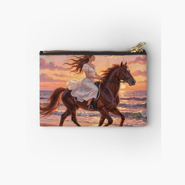 Item preview, Riding into the Sunset – Gouache Horse Art full of freedom, motion and warm beach vibes designed and sold by FotoworldEdel.