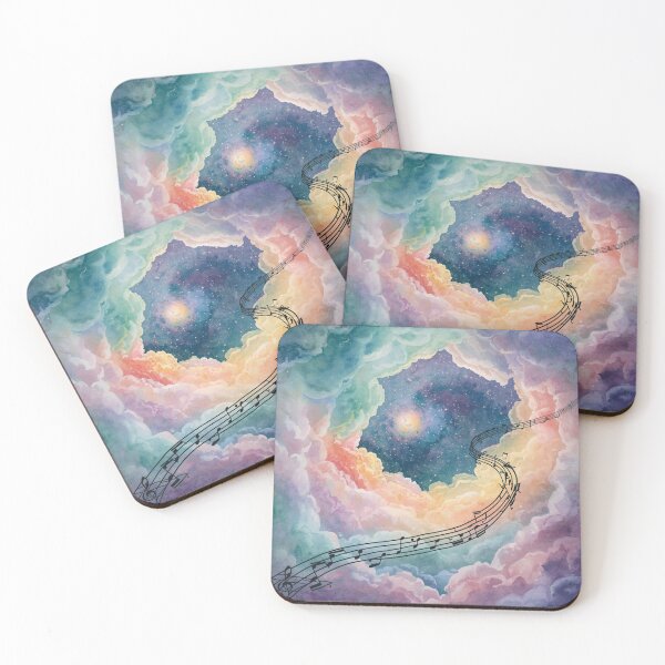 Item preview, Dreamy Cosmic Clouds & Musical Notes – Galaxy Watercolor Comforter. designed and sold by fbtrisha.