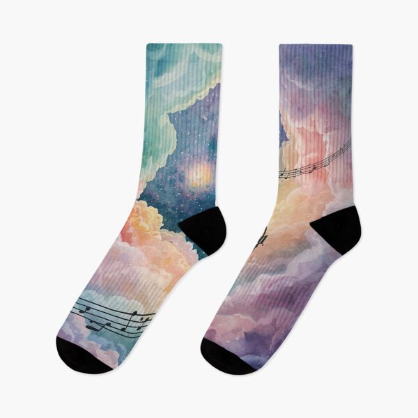 Item preview, Dreamy Cosmic Clouds & Musical Notes – Galaxy Watercolor Comforter. designed and sold by fbtrisha.