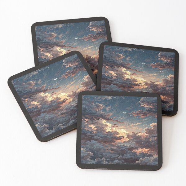 Item preview, Golden Moon Behind Cloudy Sky Artwork  designed and sold by NivyasArtistry.