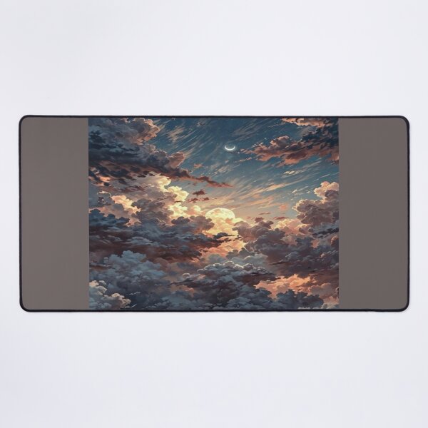 Item preview, Golden Moon Behind Cloudy Sky Artwork  designed and sold by NivyasArtistry.