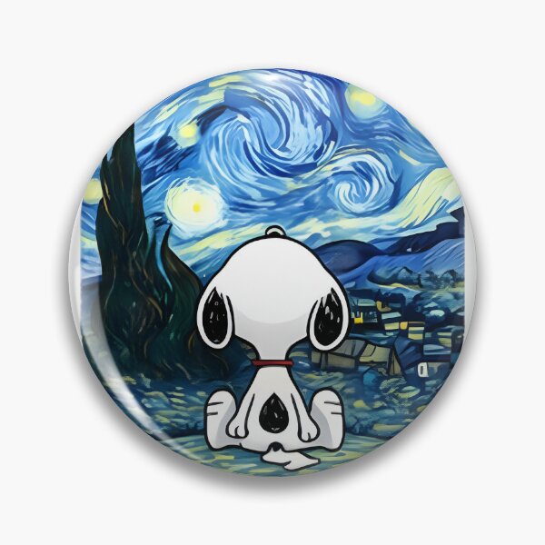 Item preview, Snoopy Inspired Starry Night Artwork with Van Gogh Style designed and sold by loui27.