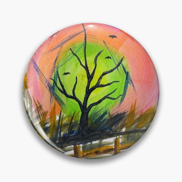 Item preview, Spooky Halloween Night Tree Silhouette Under Mystic Moon designed and sold by JustArtSoulUK.
