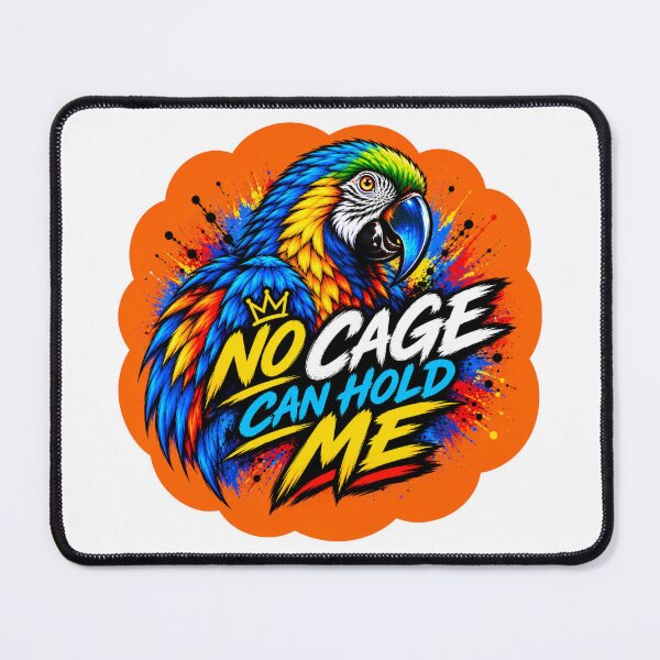 Item preview, No Cage Can Hold Me – Colorful Macaw Street Art designed and sold by SidneiSampaioStudio.