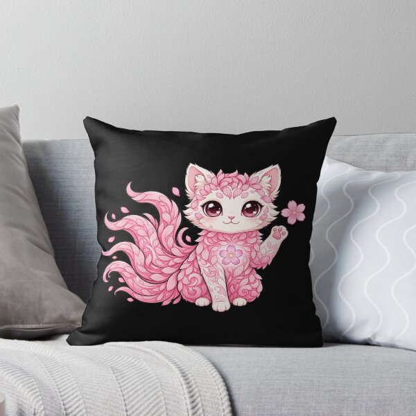Item preview, Cute Pink Sakura Kitsune Cat – Kawaii Cherry Blossom Fox Cat Anime Aesthetic designed and sold by MrDev.