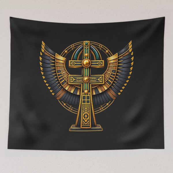 Item preview, Intricate Egyptian Ankh with Wings Symbol Design for African Spirituality designed and sold by 'VARI'.