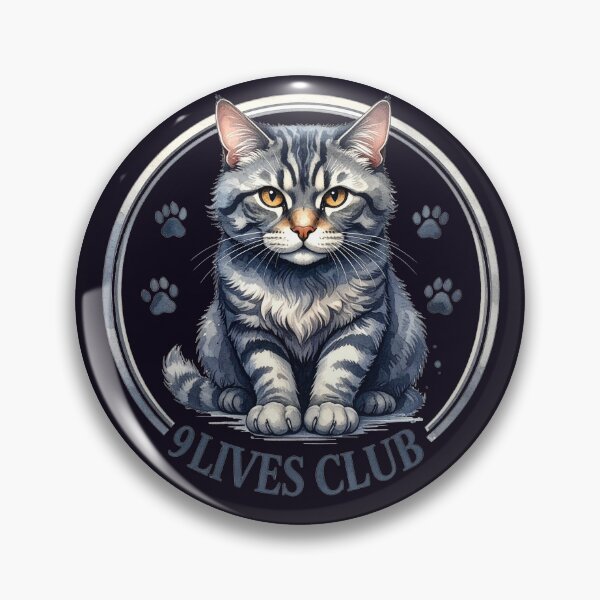 Item preview, The Club of Nine Lives, gray cat with paws designed and sold by LiskoDesign.