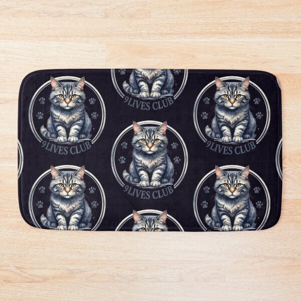 Item preview, The Club of Nine Lives, gray cat with paws designed and sold by LiskoDesign.