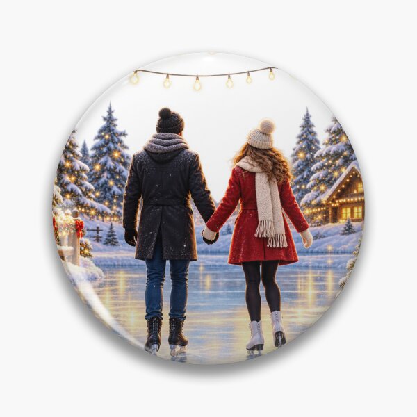 Item preview, Ice Skating Couple - Premium Painterly Christmas Illustration designed and sold by SunnyDesign82.