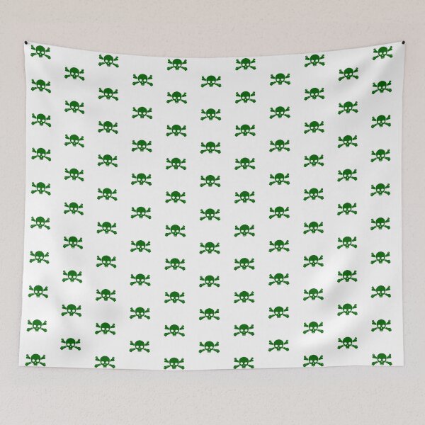 Item preview, Dark Green Halloween Jolly Roger Skull Design designed and sold by pattern-archive.