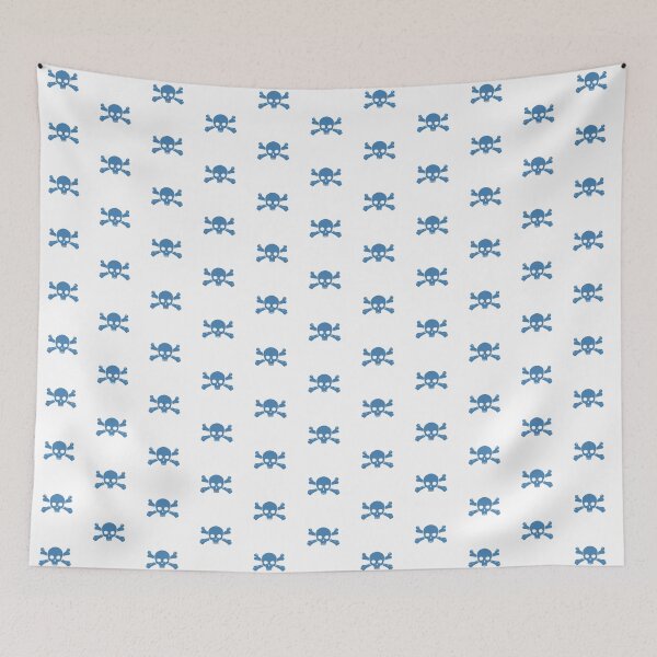 Item preview, Steel Blue Halloween Jolly Roger Skull Design designed and sold by pattern-archive.
