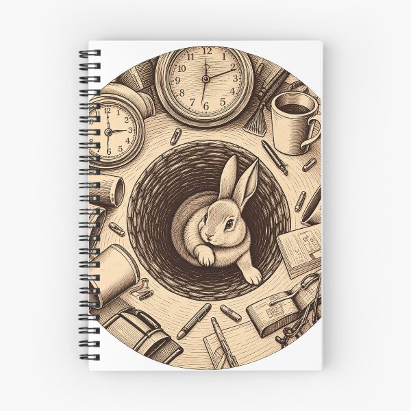 Item preview, Alice in Wonderland White Rabbit Clock Illustration | Vintage Sepia Fantasy Art designed and sold by RobertArt08.