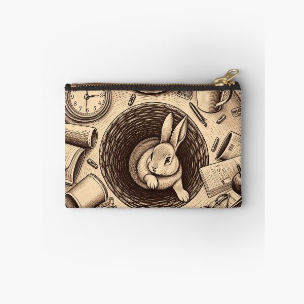 Item preview, Alice in Wonderland White Rabbit Clock Illustration | Vintage Sepia Fantasy Art designed and sold by RobertArt08.