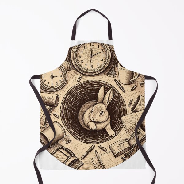 Item preview, Alice in Wonderland White Rabbit Clock Illustration | Vintage Sepia Fantasy Art designed and sold by RobertArt08.