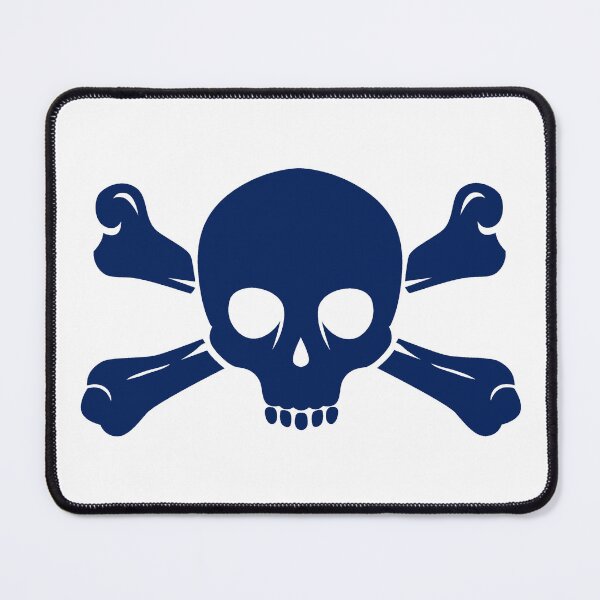 Item preview, Navy Blue Halloween Jolly Roger Skull Design designed and sold by pattern-archive.