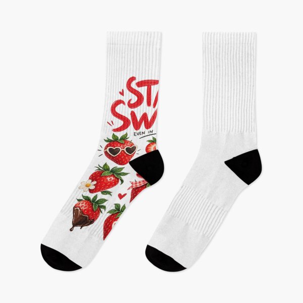 Item preview, Cute Strawberry Illustration Set - Stay Sweet Even In Sour Days Hand Lettering Quote designed and sold by Bathu Designs.