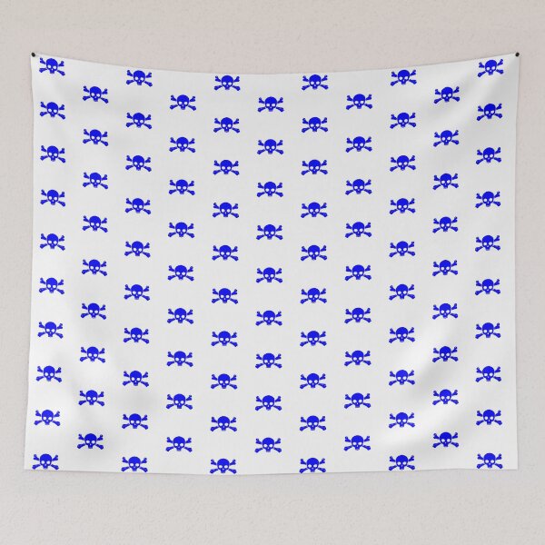 Item preview, Blue Halloween Jolly Roger Skull Design designed and sold by pattern-archive.